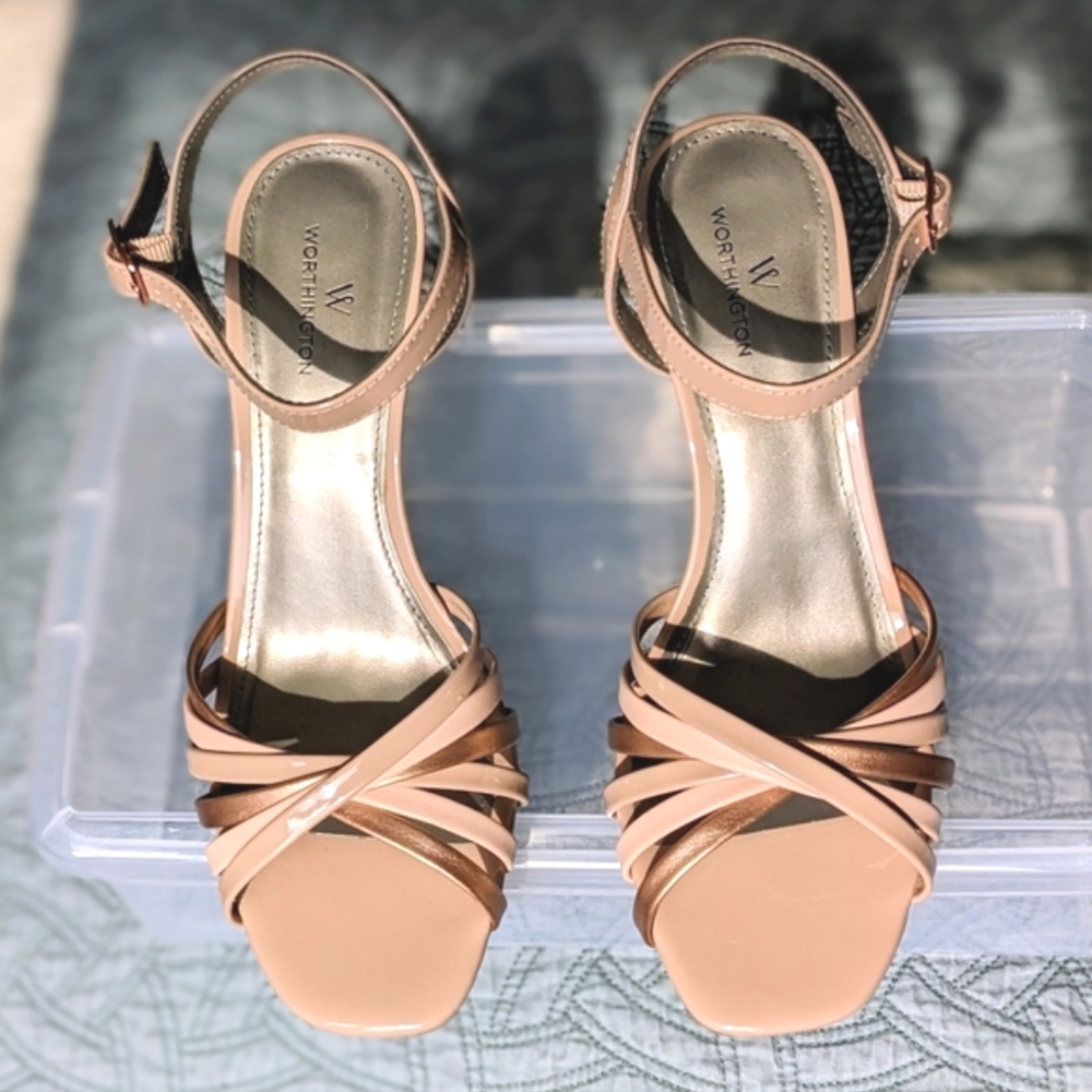 Worthington Beige & Rose Gold Heels